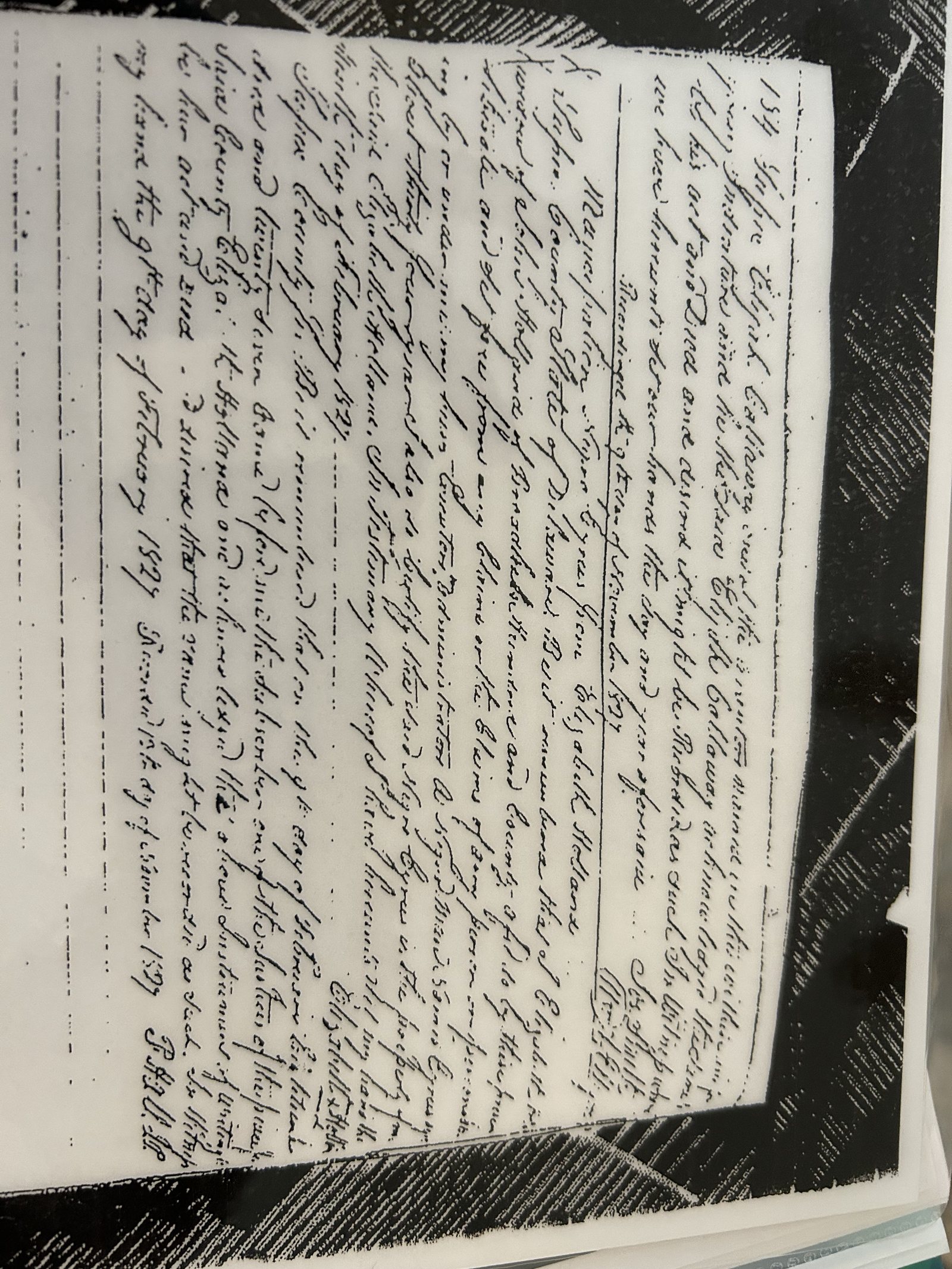 Handwritten 1827 freedom record